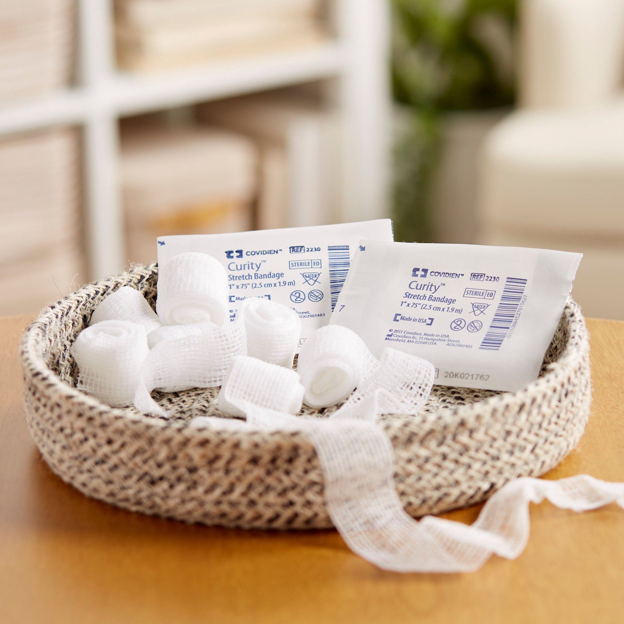 Curity Conforming Bandage, 1-Ply Cotton Wound Wrap, 1 in x 75 in, 12 Count, 8 Packs, 96 Total