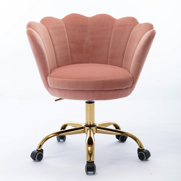 Vik Tech Swivel Chair Velvet Makeup Shell Vanity Chairs W Golden Legs Modern Leisure Office Adjustable Height Seat Pink Com Vik Tech Swivel Chair Velvet Makeup, Pink Vanity Swivel Chair