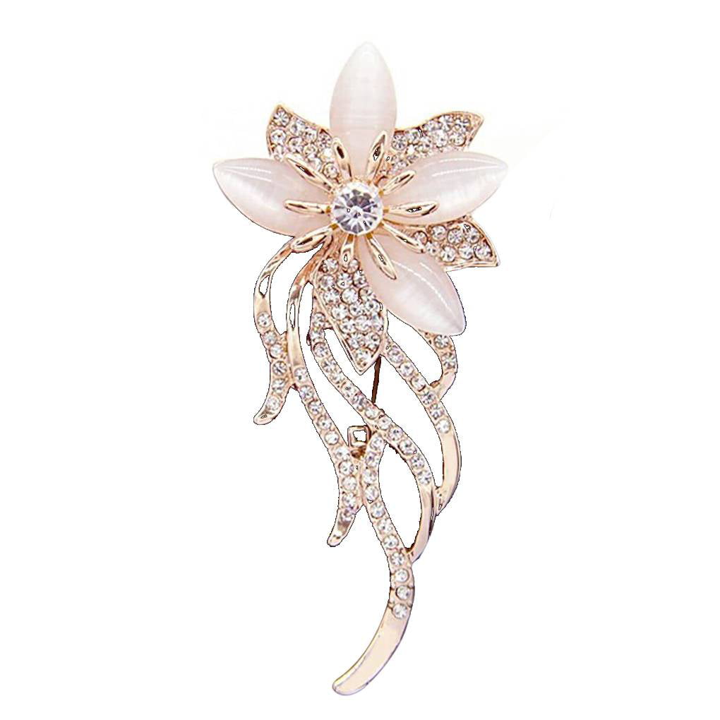 Wedding Jewelry Brooches Rose Flower Pearl Pin for Women Girl Mother