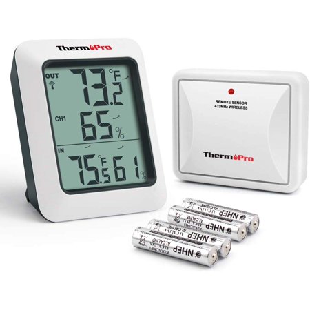 ThermoPro TP60 Wireless Thermometer Indoor Outdoor Digital Thermometer Temperature Humidity Monitor Meter 200ft / 60m (Best Windows Temperature Monitor)