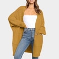 thumbnail image 2 of hoksml Women's Long Knit Cardigan Solid Color Loose Fit Long Sleeve Hoodless Sweater Jacket Coat with Pockets, 2 of 3