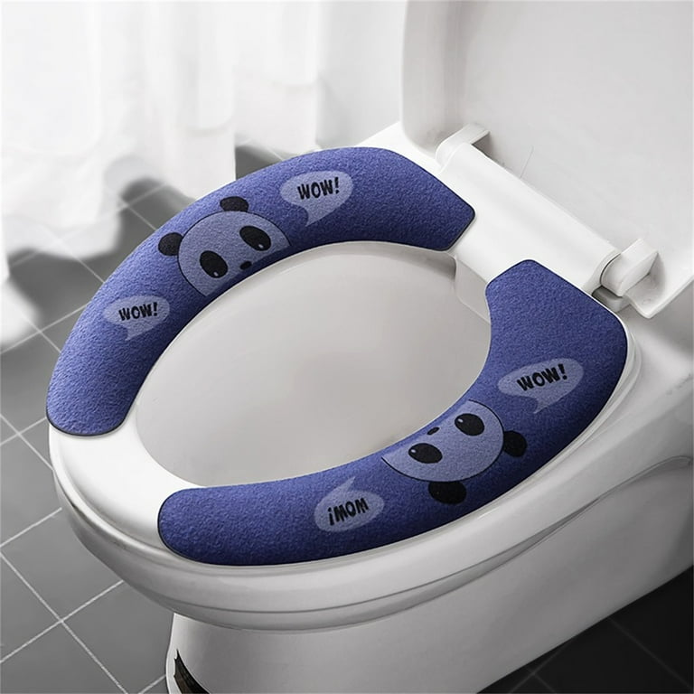 Vearear 1 Pair Toilet Seat Cover Comfortable Great Stickiness Self-Adhesive Multi Colors Closestool Stickers for Home, Adult Unisex, Size: One size