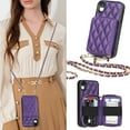 thumbnail image 3 of iPhone XR Wallet Case and Cover, Allytech Zipper Case with Card Holder Slot Crossbody Chain Strap Handbag Purse Wrist Strap Shockproof PU Leather Case for iPhone Xr 6.1", Purple, 3 of 6
