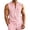 Pink, variant on Lopecy-Sta Tank Tops for Men Stand Collar Half Button Sleeveless Henley Linen Blend Chest Pocket Loose Casual Summer Vests