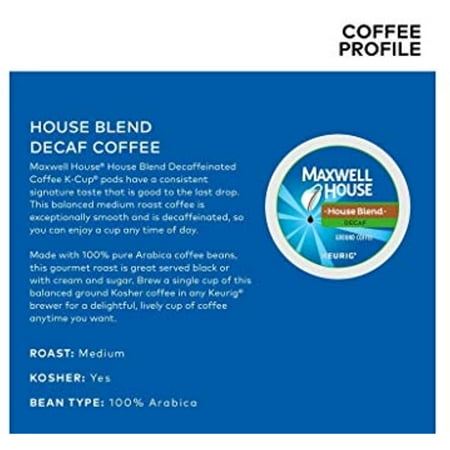 Maxwell House House Blend Decaf Coffee K-Cups, 24 Count [Ships In Manufacturers Retail Packaging]