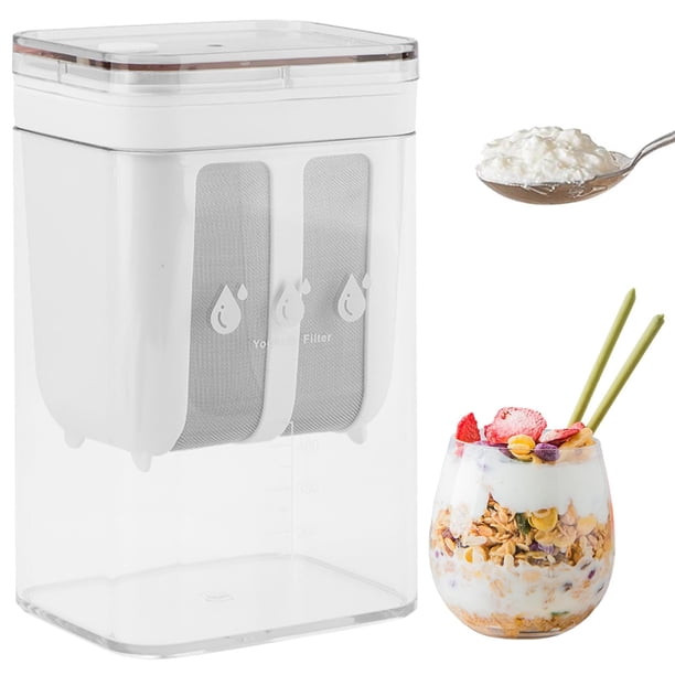 Colador de yogur Trasylph de 1100 ml con bolsa de malla fina y tapa