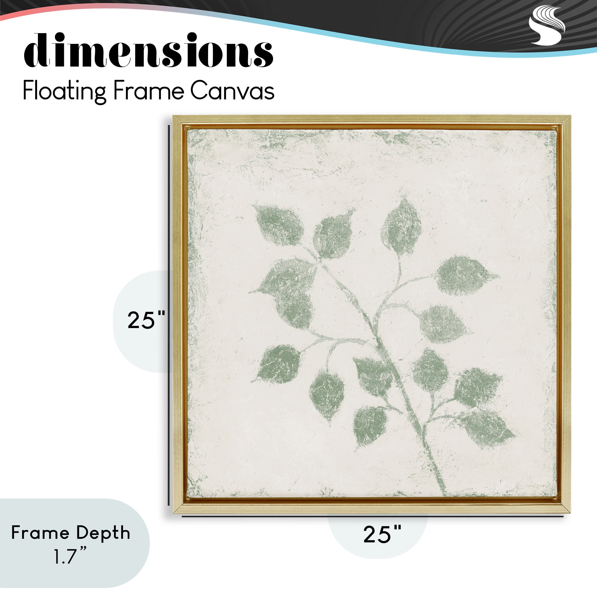 Stupell Industries November Leaves Plant Sprig Gold Framed Floater Canvas Wall Art, design by Michael Marcon