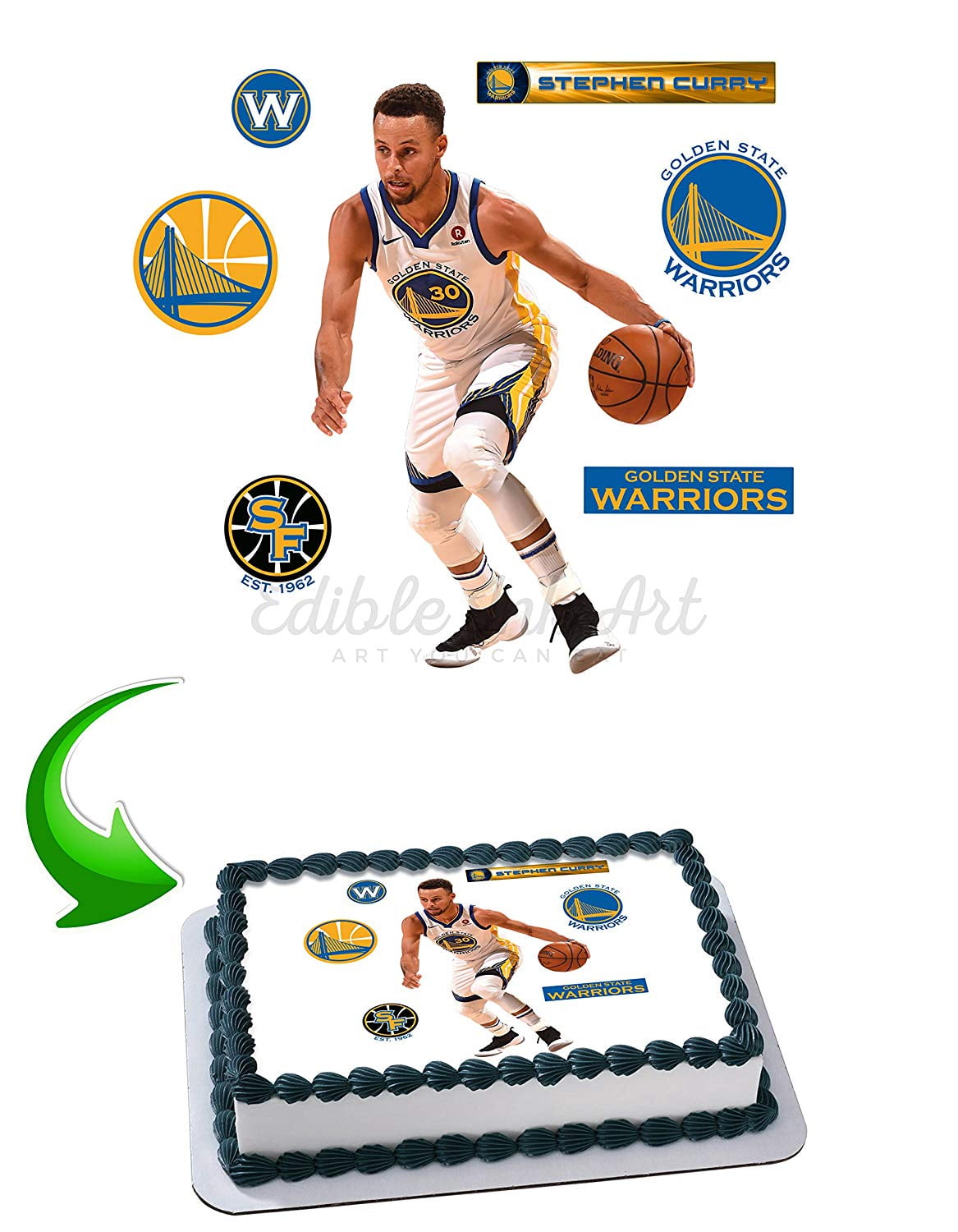 Stephen Curry Edible Cake Image Topper Personalized Picture 1/4