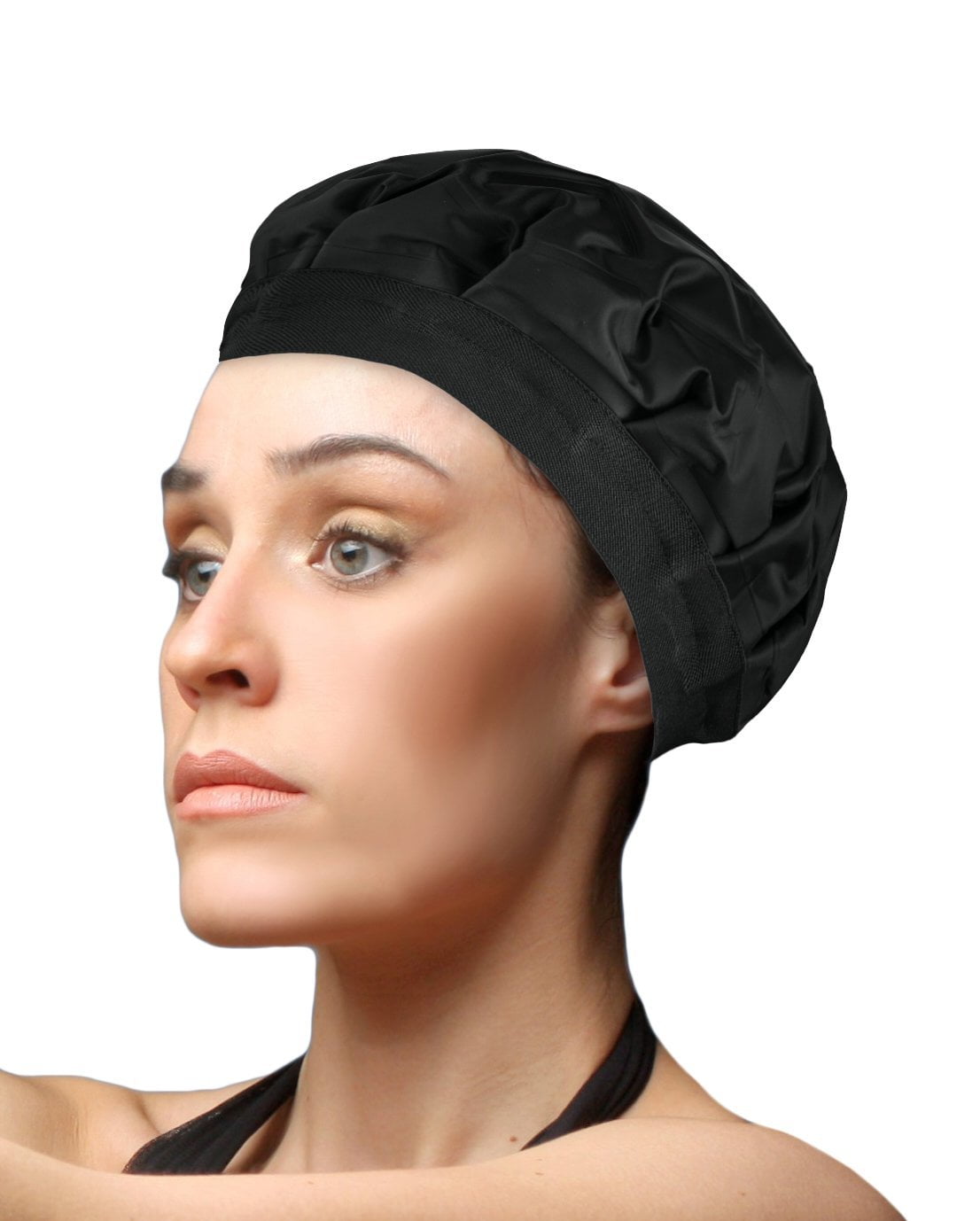 Cordless Deep Conditioning Heat Cap - Hair Styling and Treatment Steam Cap  | Heat Therapy and Thermal Spa Hair Steamer Gel Cap - Black 