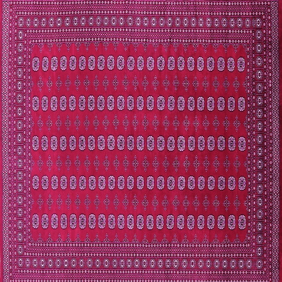 Ahgly Company Indoor Square Oriental Pink Industrial Area Rugs, 3' Square
