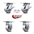 thumbnail image 2 of 4 Inch Semi Steel Caster Set 2 Brakes/Swivel Locks and 2 Rigid Service Caster, 2 of 2
