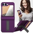 thumbnail image 7 of for Samsung Galaxy Z Flip 6 Case with Kickstand, [Hinge Protection Cover][Bulit-in Screen Protector] Military Grade Shockproof Phone Case for Samsung Galaxy Z Flip 6,Darkpurple, 7 of 7