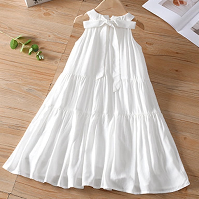 white cotton dresses for summer White Cotton Midi Dress – Corset Bodice Lace Trim main image 1