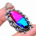 thumbnail image 2 of Natural Bi-Color Tourmaline Gemstone 925 Sterling Silver Pendant 2.36", 2 of 2