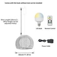 thumbnail image 3 of FSLiving Dimmable Hanging Light with Rechargeable Battery Operated LED RGB Bulb Linen Rattan Hollow Double Lampshade Pendant Light Timing Lamp for Bar Party Courtyard Nightstand Camping - 1 Lamp, 3 of 7