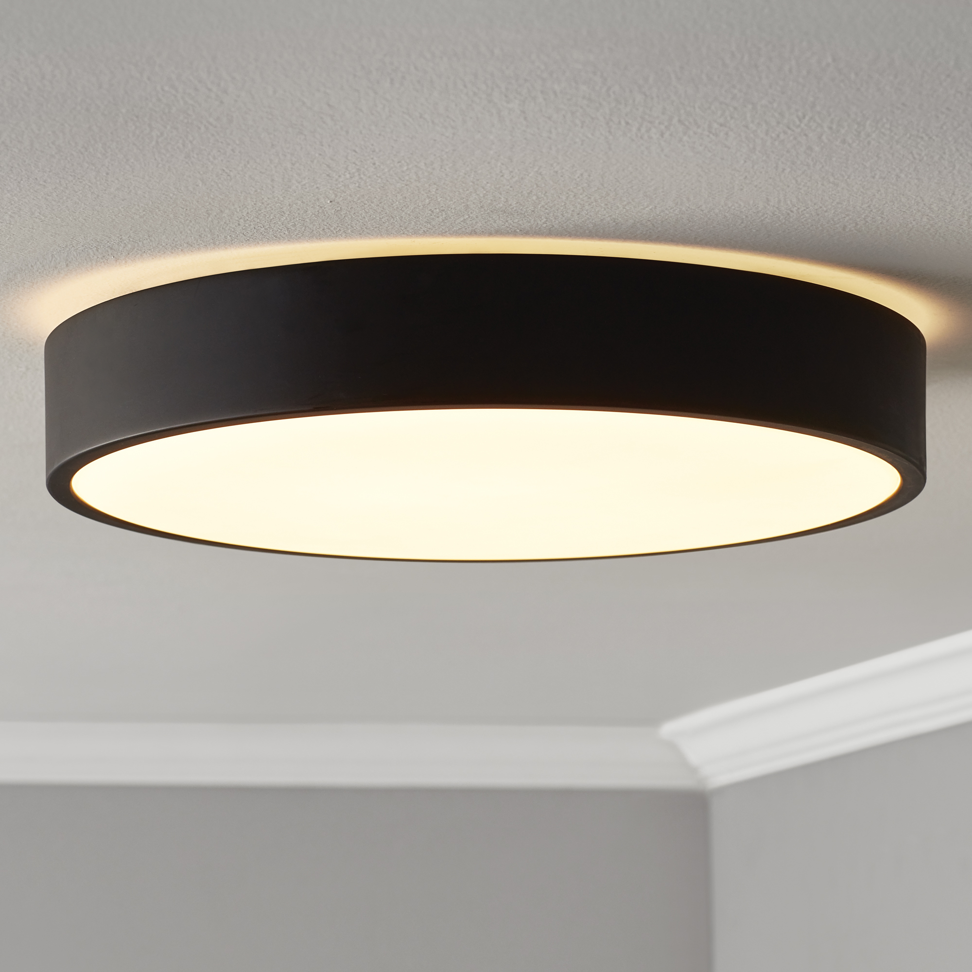 Mainstays 13 in LED Flush Mount Light, 3CCT Black photo 1