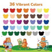 Jupitearth 36Ct Non-Toxic Washable,Silky Crayons for toddlers1-3,Kids 4-8,Back to School Art Supplies