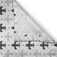 thumbnail image 3 of Ambesonne Fleur de Lis Kitchen Curtains, Symbols in Greyscale, 55"x45", White and Dark Grey, 3 of 3