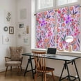 thumbnail image 5 of Spring Floral Kitchen Curtain for Berdoom Living Room Cafe 45 Inch Length, Retro Watercolor Flowers Leaves Plants Purple Tiers Curtains Light Filtering Drapes Window Treatment 2 Panels 52"Wx45"L, 5 of 8