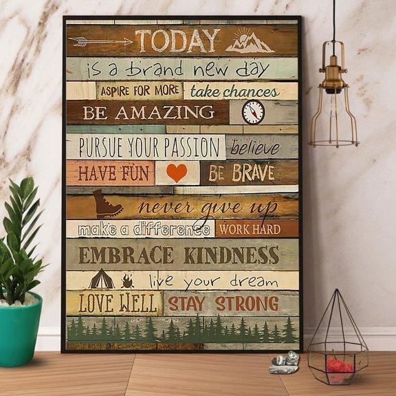 Today Is A Brand New Day Paper Poster No Frame Matte Wall Art Decor 11 x 17 Inch Poster
