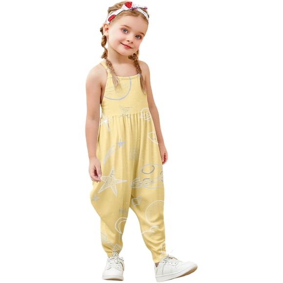 Combinaison Courte Élégante pour Filles, Design Imprimé, Tissu Confortable, Doux et Extensible, Tenue pour Tout-Petits et Bébés, Tenue de Jeu, Vêtement Décontracté d'Été pour