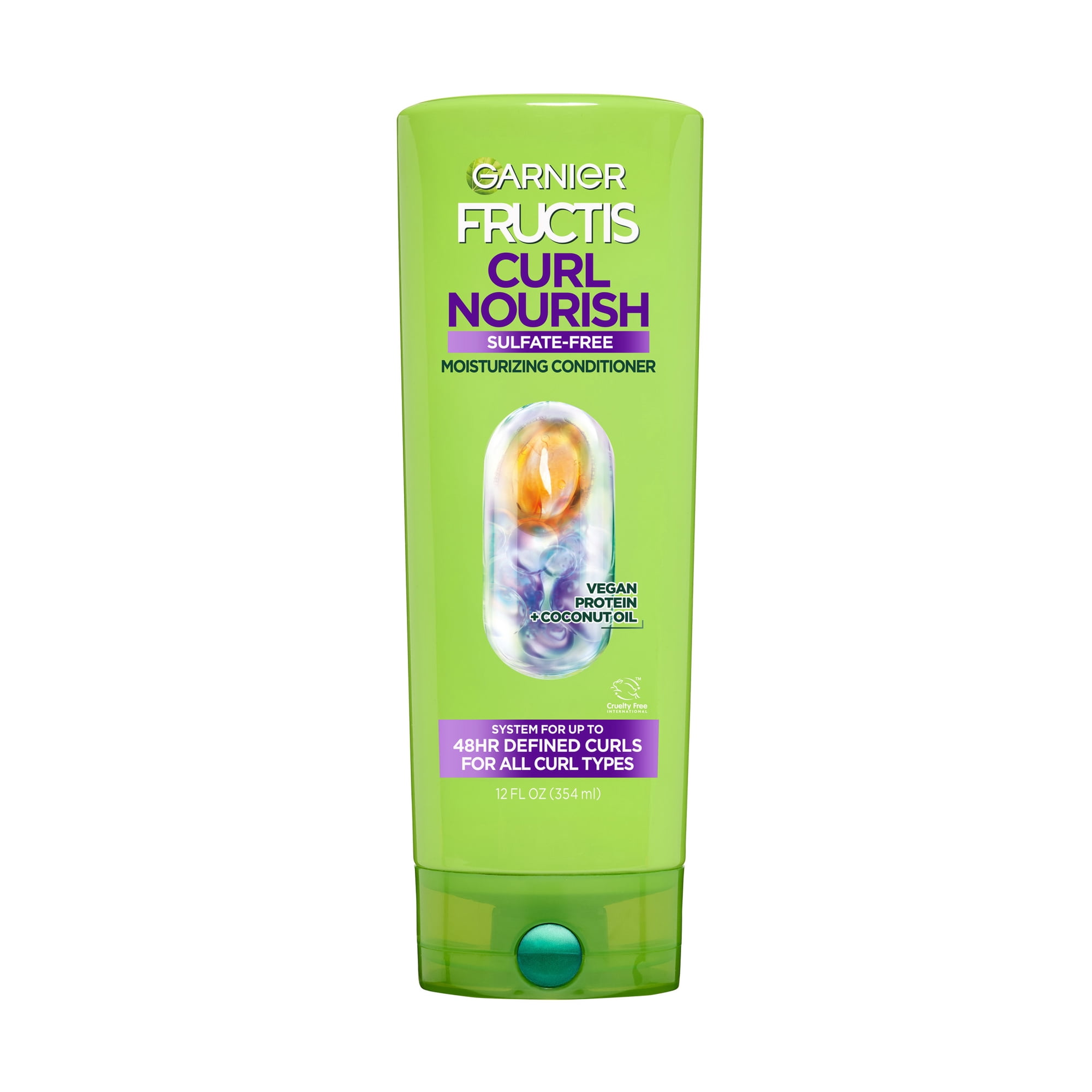 Garnier Fructis Curl Nourish Moisturizing Conditioner with Coconut Oil, 12 fl oz