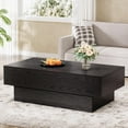 thumbnail image 3 of Tribesigns Modern Black Coffee Table, 55-Inch Rectangle Wooden Tea Table, Large Center Table, 3 of 6