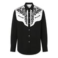 thumbnail image 4 of YANGXINX Mens Long Sleeve Button Down Shirts 2026 Carnival Western Cowboy Printed Stand Collar Tops Vintage Casual Party Classic Fit Clothes, 4 of 4