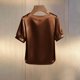 thumbnail image 5 of TaTaai Women's Office Casual Top Short Sleeve Round Neck Pearl Accent Solid Color Summer Blouse Professional Loose Fit Shirt Gift, 5 of 5