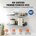 thumbnail image 2 of BENTISM 2PCS 30" x 8.6" Wall Mounted Stainless Steel Shelf,44 lbs Load Capacity Wall Mount Floating Shelving for Restaurant, Kitchen, Bar, Home, and Hotel, 2 of 9