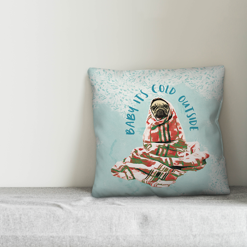 Creative Products Baby it's Cold Outside 16x16 Spun Poly Pillow