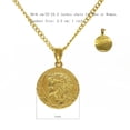 thumbnail image 2 of Collar LINLINCHIC chapado en oro de 18 quilates con moneda de Jesús para hombre y mujer, 2 of 4