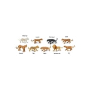 Safari Ltd. Big Cats TOOB - 9 Mini Figurines Including Lion, Tiger, White Tiger, Jaguar, Black Jaguar, Mountain Lion, Cheetah, Leopard, and Ocelot - Educational Toy For Boys, Girls & Kids Ages 3+