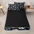 thumbnail image 4 of Homewish Ball Games Zipper Twin Comforter Sets with Fitted Sheet and 2 Pillowcases For Football Boys,Blue Cute Bows Girls Zipper Bedding Set,Black Reversible,4-Piece, 4 of 7