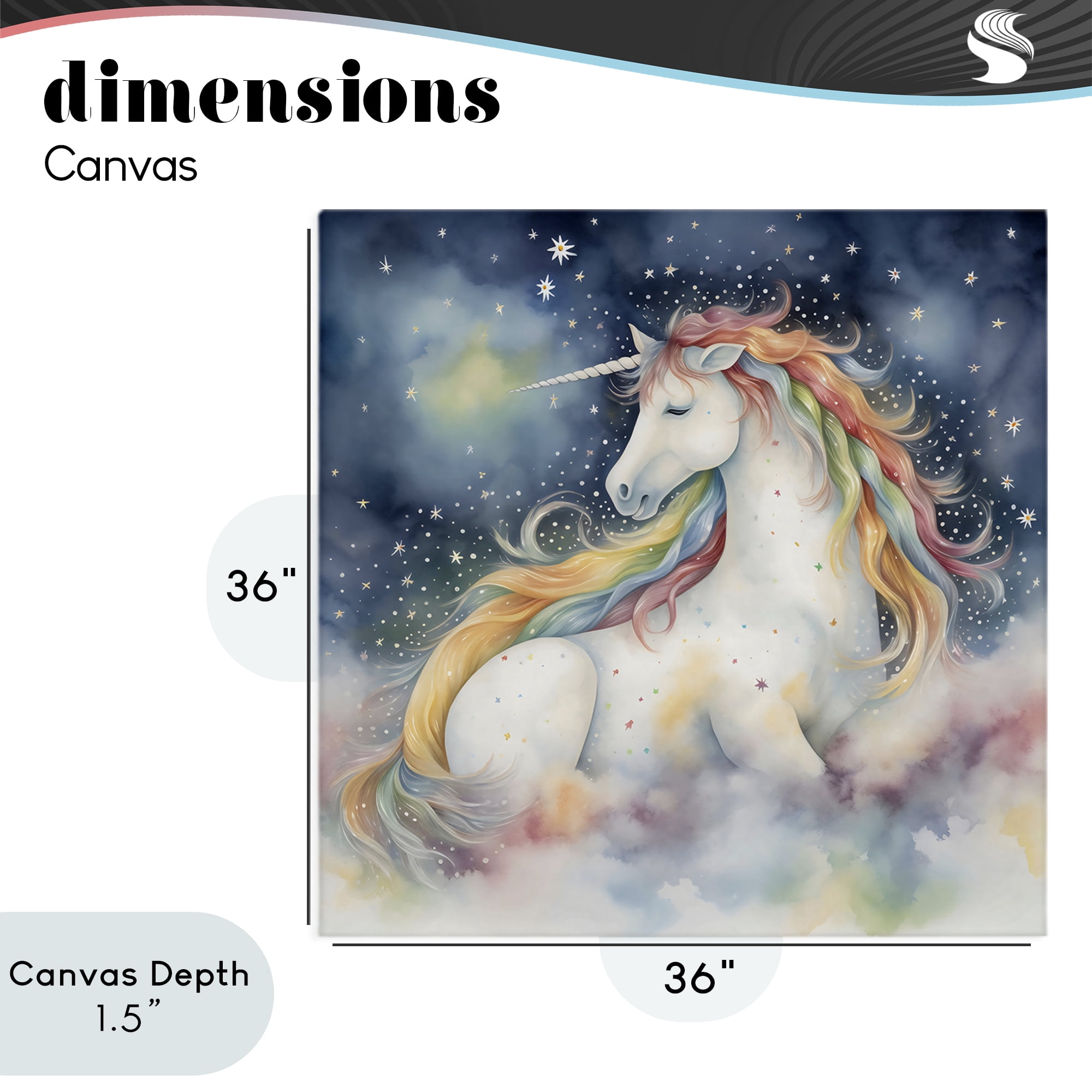 Stupell Industries Unicorn Floating on the Clouds Canvas Wall Art, design by Creative Studio