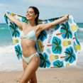 thumbnail image 4 of 1pc Beach Towel Watercolor Monstera Leaves Lightweghit Sand Free Pool Towels Green Tropical Plants Microfiber Soft Absorbant Travel Towels for Swim Camping Gym Bath 29x59in, C, 4 of 6