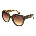 thumbnail image 2 of Womens Mod Boyfriend Fashion Minimal Plastic Sunglasses Tortoise Gradient Brown, 2 of 4