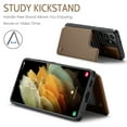 thumbnail image 6 of Mantto Case for Samsung Galaxy S21 Ultra with Card Holder, Retro PU Leather RFID Blocking Credit Card Slots Double Magnetic Clasp Flip Kickstand Shockproof Phone Cover for Galaxy S21 Ultra,Brown, 6 of 9