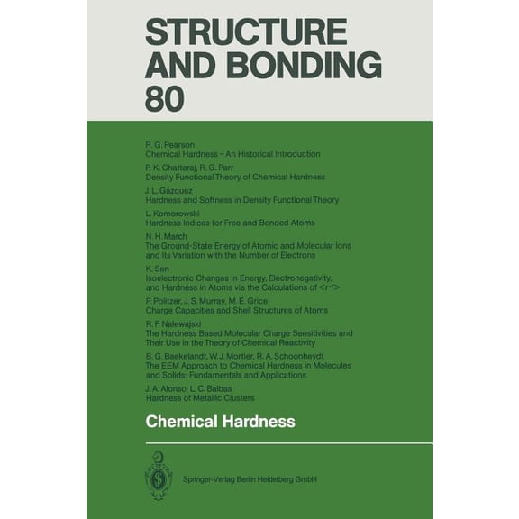 Structure and Bonding Chemical Hardness, Book 80, (Paperback)