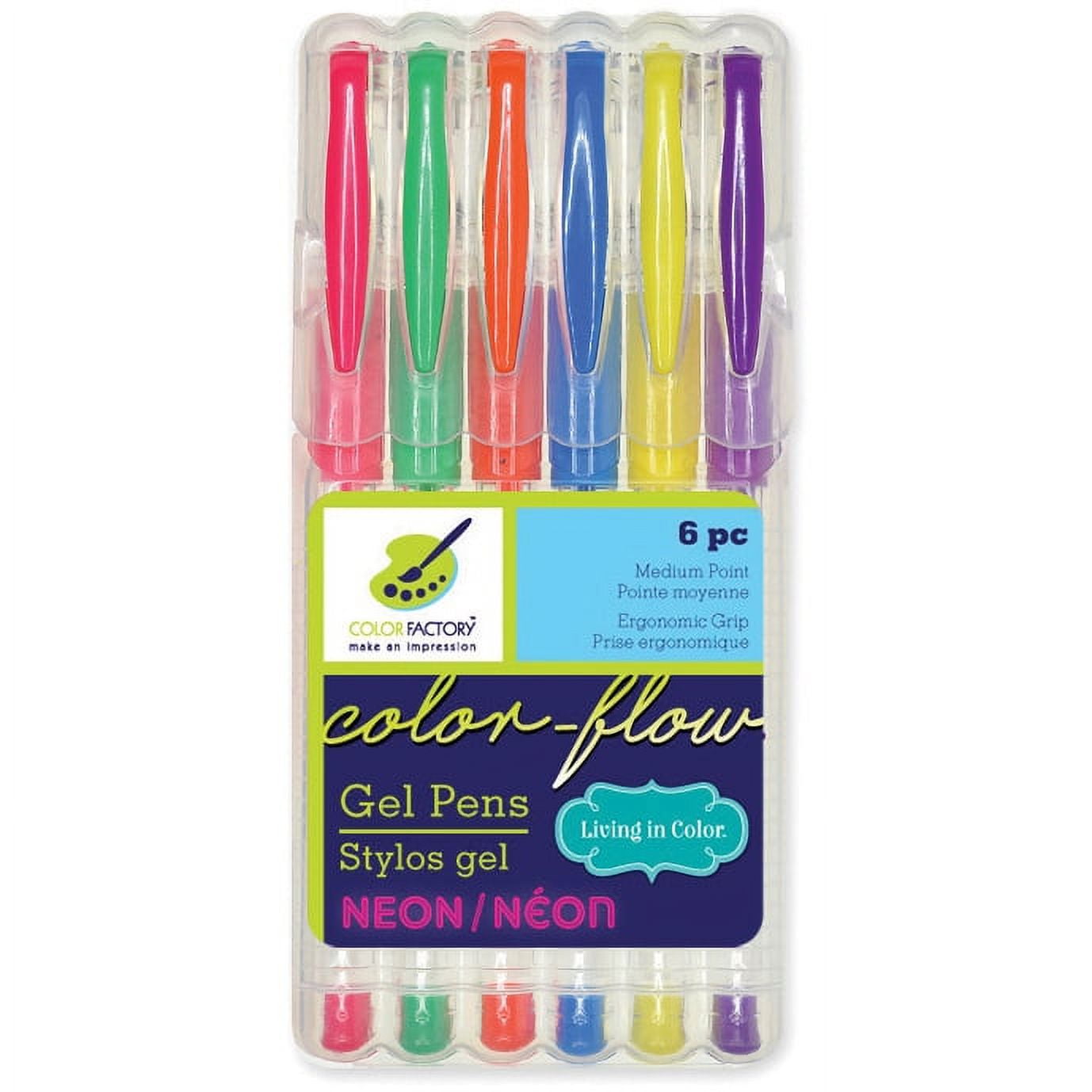 2 pack) Living In Color Color-Flow Gel Pen Set 6/Pkg-Neons