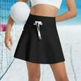 thumbnail image 2 of Women's High Waisted Swim Skirt with Shorts Liner Bathing Suit Tankinis Swimsuit Bottoms with Zipper Pockets Casual Skirts for Women Black XL, 2 of 9