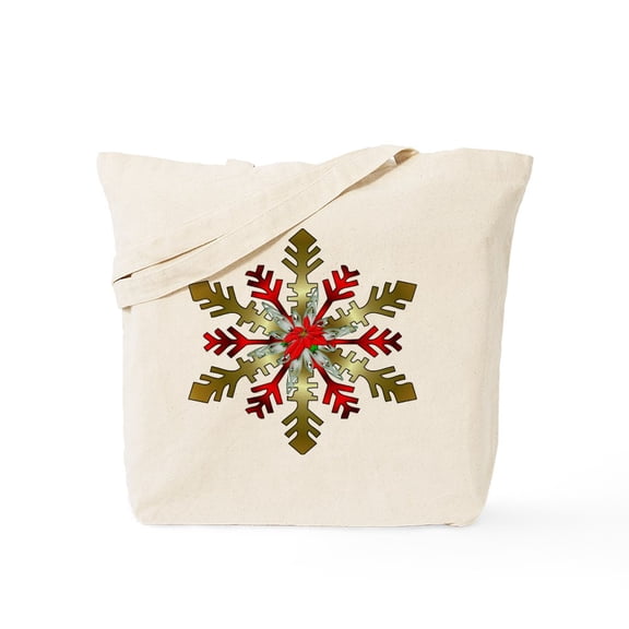 CafePress - Gold And Red Snowflake Tote Bag - Unisex Canvas Tote Bag, Beige, 1-Piece