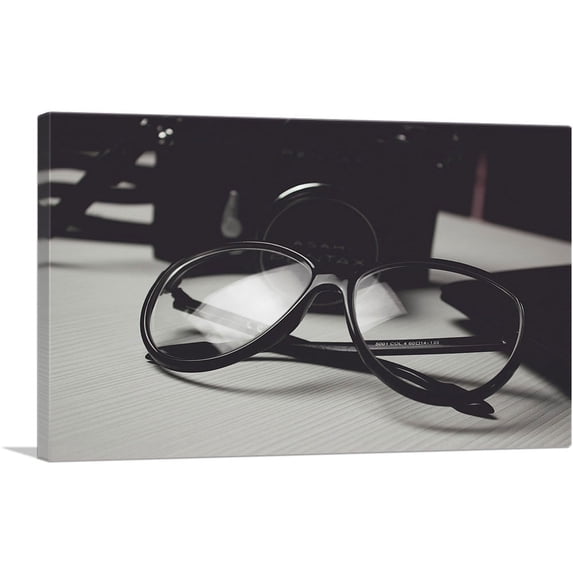 ARTCANVAS Retro Glasses Home decor Canvas Art Print - Size: 18" x 12" (1.50" Deep)