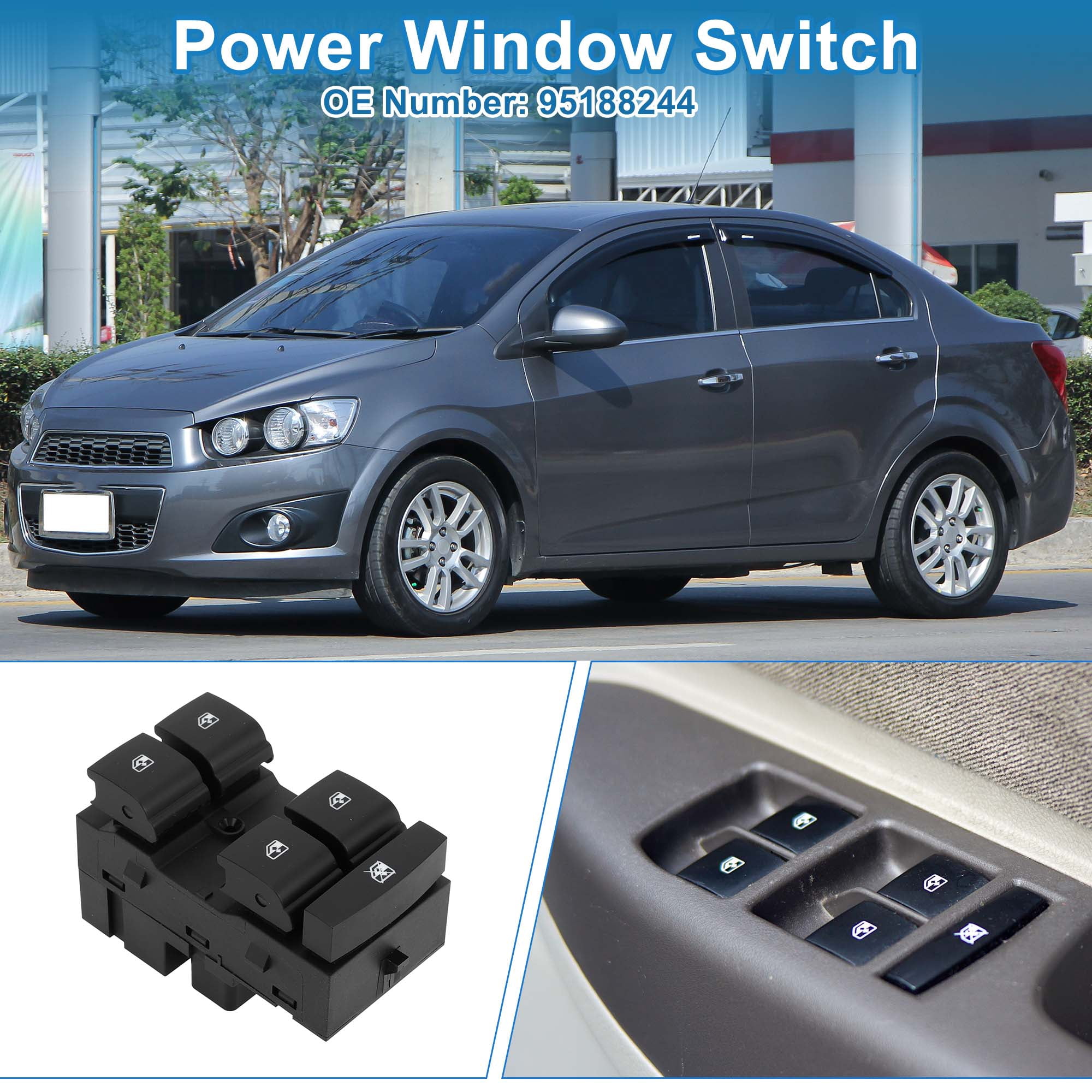 Unique Bargains Power Window Switch Window Control Switch for Chevrolet Sonic Trax Black