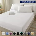 100 Cotton Fitted Bed Sheet with Elastic Band Solid Color Antislip