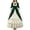Green, variant on Women Princess Medieval Dress Bowknot Square Neck Long Sleeve Renaissance Maxi Dresses Tiered Ruffle Court Dress Halloween Costume Brown XXXL