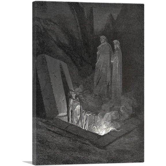 ARTCANVAS The Divine Comedy Canvas Art Print by Gustave Dore - Size: 12" x 8" (0.75" Deep)