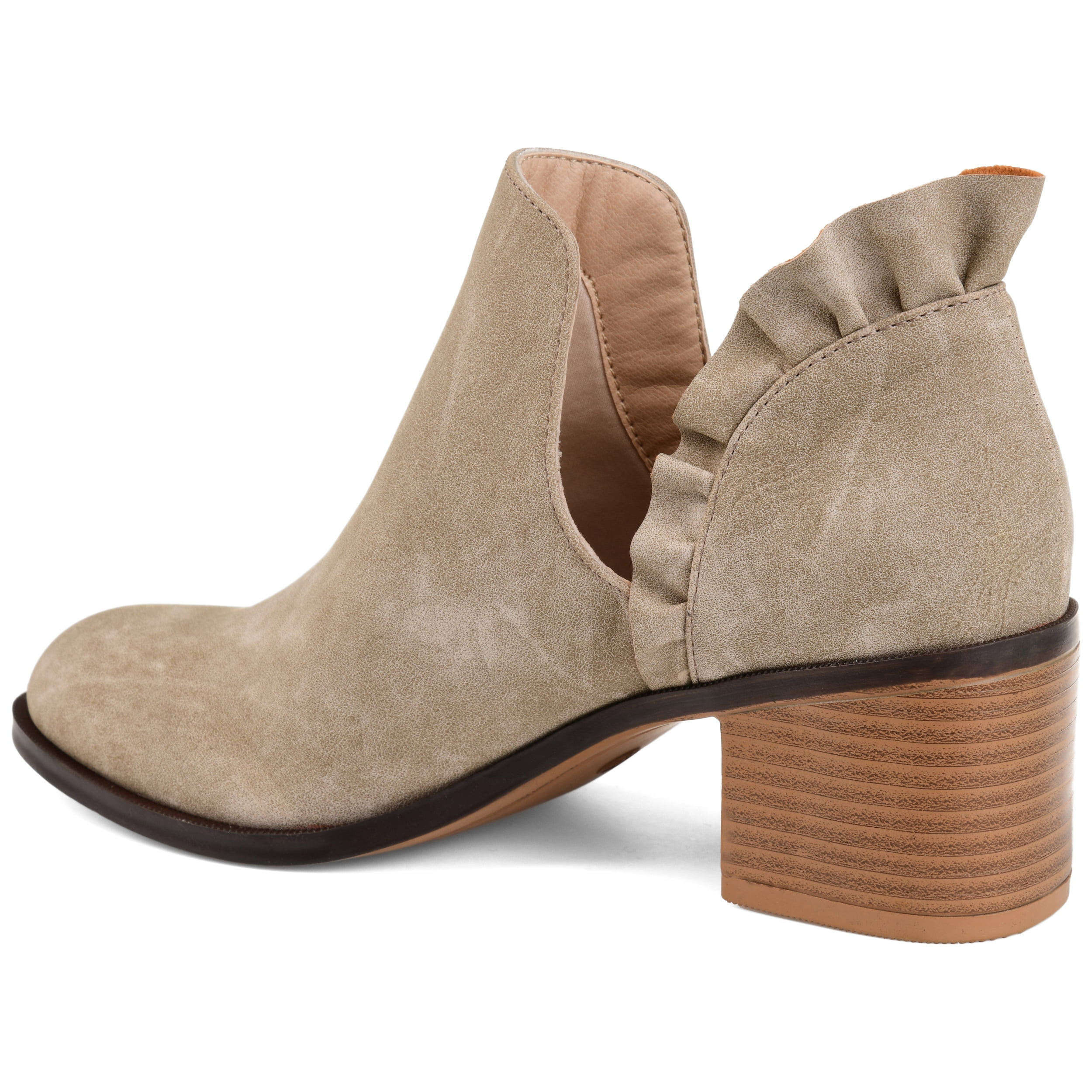 Journee Womens Lennie Slip On Stacked Heel Booties