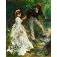 thumbnail image 2 of Renoir, Pierre-Auguste 26x32 Black Ornate Wood Framed with Double Matting Museum Art Print Titled - La Promenade 1870, 2 of 4