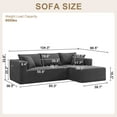 thumbnail image 7 of AENKYO 104'' Modular L-Shape Sectional Sofa with Chaise, Comfy Deep-Seat Cloud-Couch, Corduroy - Black, 7 of 7
